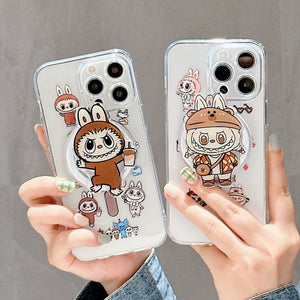 Magnetic iPhone15pro max phone case cartoon 16 cute labubu
