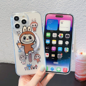 Magnetic iPhone15pro max phone case cartoon 16 cute labubu
