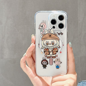 Magnetic iPhone15pro max phone case cartoon 16 cute labubu