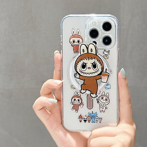 Magnetic iPhone15pro max phone case cartoon 16 cute labubu