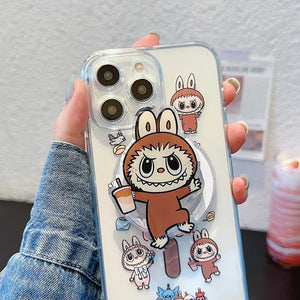 Magnetic iPhone15pro max phone case cartoon 16 cute labubu