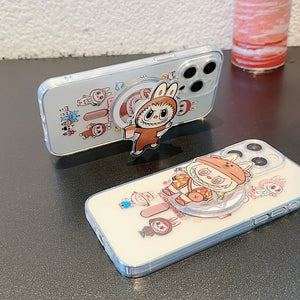 Magnetic iPhone15pro max phone case cartoon 16 cute labubu