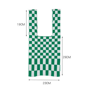 CHACHA Handknitted Checkerboard Tote Bag
