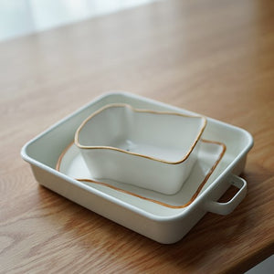 Miyake - Handpainted ceramic 2pc brekky set