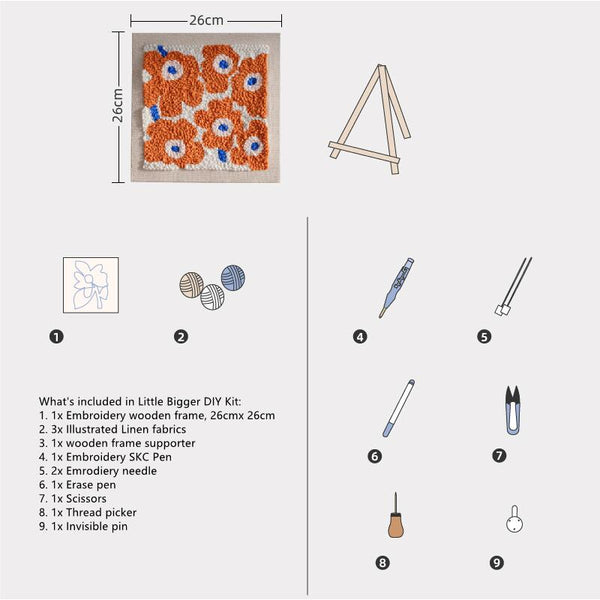 Load image into Gallery viewer, Little bigger DIY - Marimekko inspired Embroidery Kit