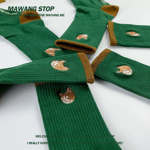 RACA Green Cat Socks