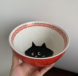 Miyake Black Meow with Ramen bowl