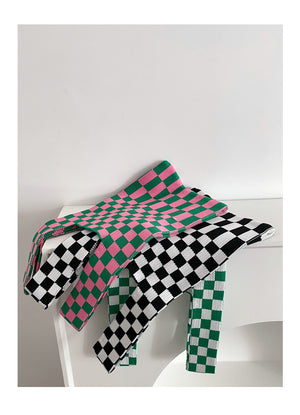 CHACHA Handknitted Checkerboard Tote Bag