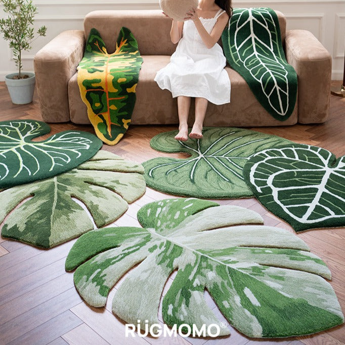 monstera plant rug Miyake
