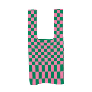 CHACHA Handknitted Checkerboard Tote Bag