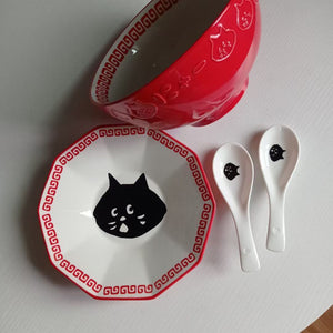 Miyake Black Meow with Ramen bowl