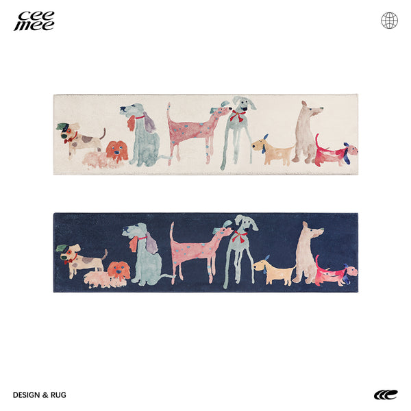 Load image into Gallery viewer, CeeMee Designer Rug - Lucky Dogs Bedside Rug