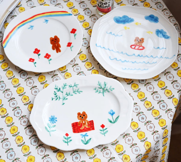 Load image into Gallery viewer, RACA&#39;s Little Bear Collection Some More Plates in Little Forest
