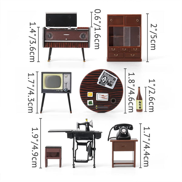 Load image into Gallery viewer, Minimum World 1:24 Showa Era 6xPieces Furnitures
