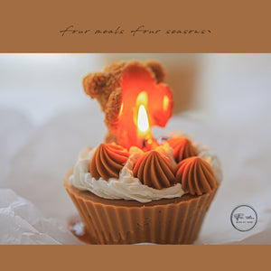 FMFS - Cupcake Candle with Little Teddy Bear