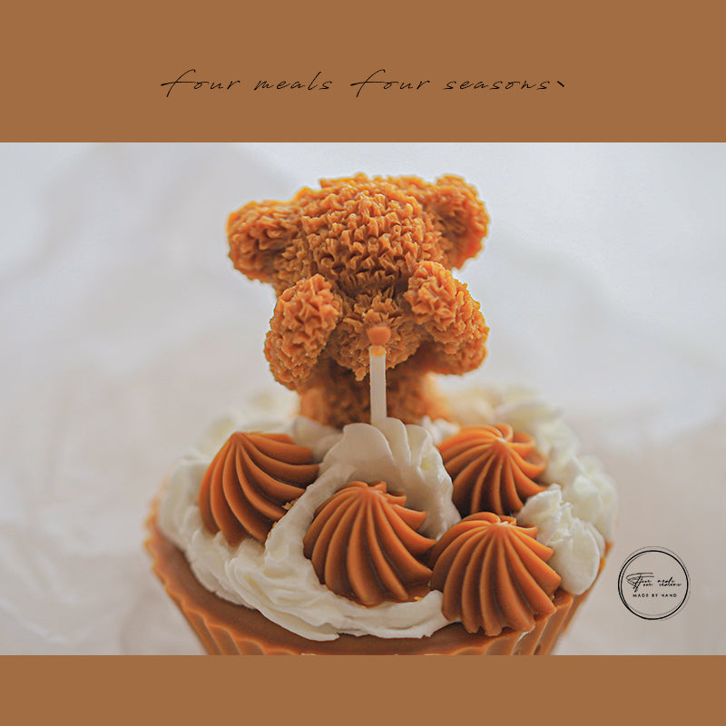 FMFS - Cupcake Candle with Little Teddy Bear