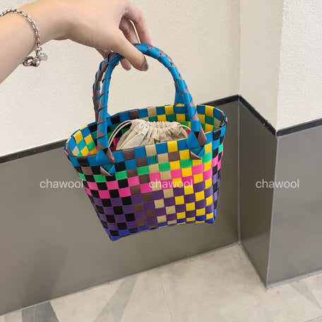 CHACHA Handmade Bamboo Woven Market Tote