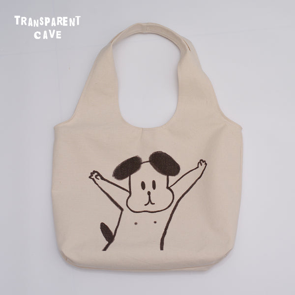 Load image into Gallery viewer, AKITTO x Transparent Cave Happy Dog Tote Bag
