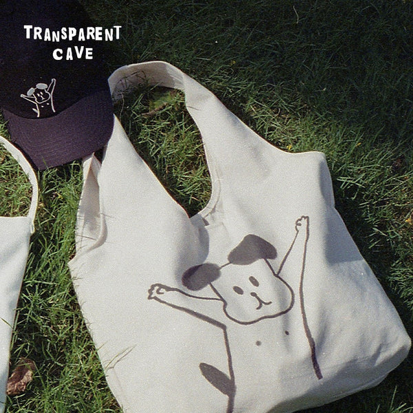 Load image into Gallery viewer, AKITTO x Transparent Cave Happy Dog Tote Bag
