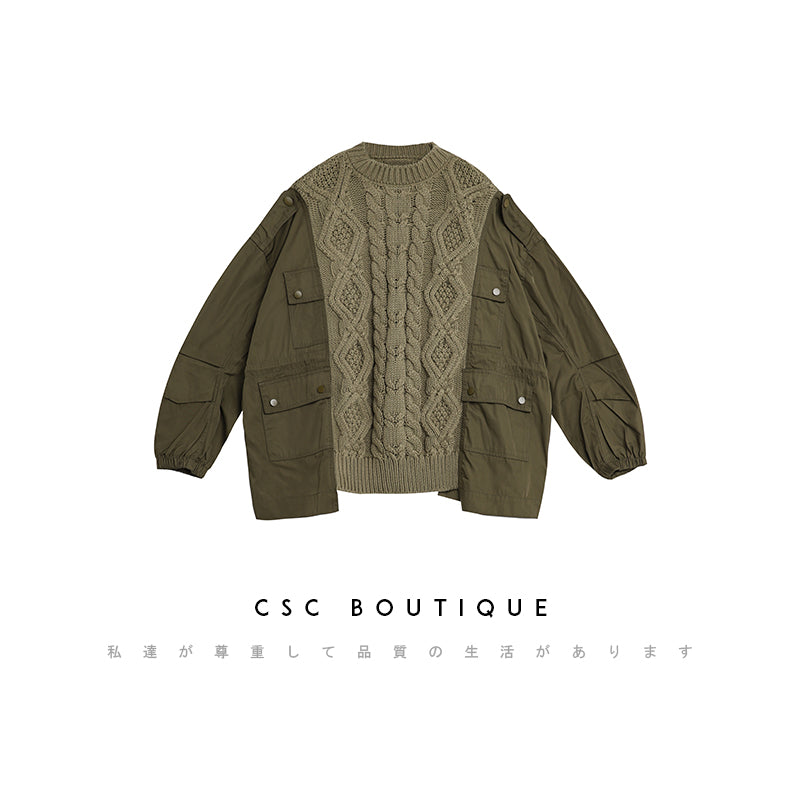 CSC BOUTIQUE  TEDDY QUILTED JACKET - MOSS GREEN