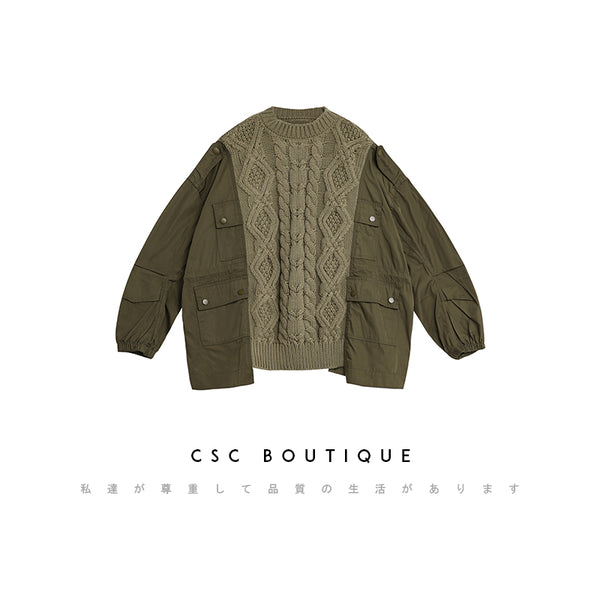 Load image into Gallery viewer, CSC BOUTIQUE  TEDDY QUILTED JACKET - MOSS GREEN
